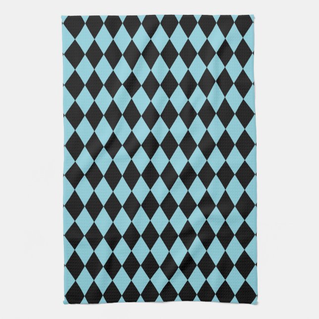 Harlequin Sky and Black Kitchen Towel (Vertical)