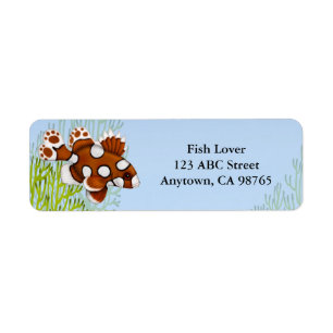 Harlequin Sweetlips Reef Fish Label