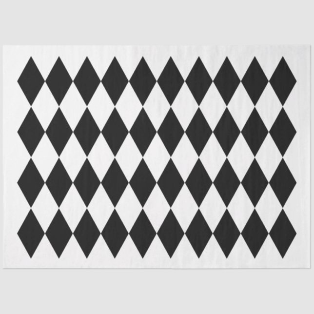 Harlequin tissue paper - black and white (Front)