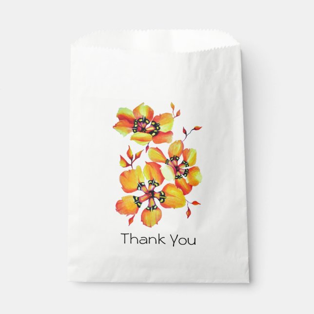 Harlequin Tricolor Sparaxis Watercolour Favour Bag (Front)
