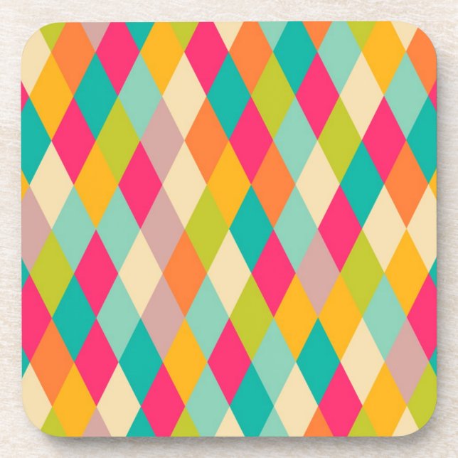 Harlequin vintage pattern coaster (Front)