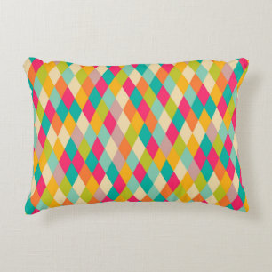 Harlequin vintage pattern decorative pillow
