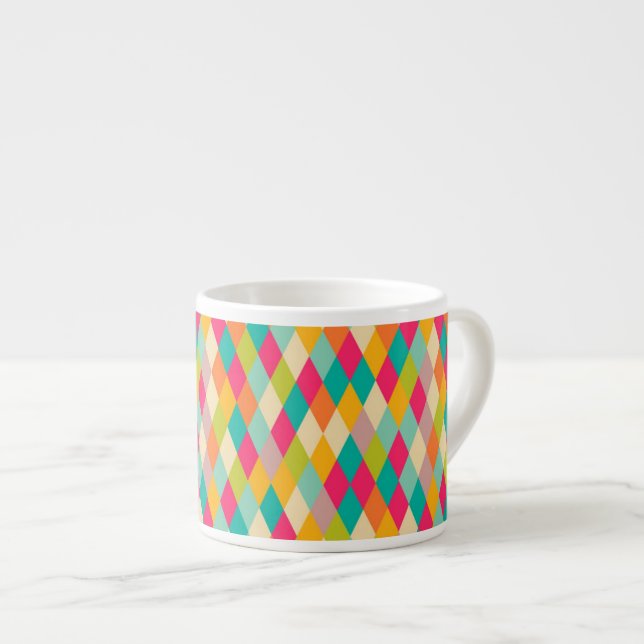 Harlequin vintage pattern espresso cup (Front Right)