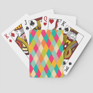 Harlequin vintage pattern playing cards