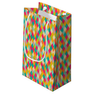Harlequin vintage pattern small gift bag