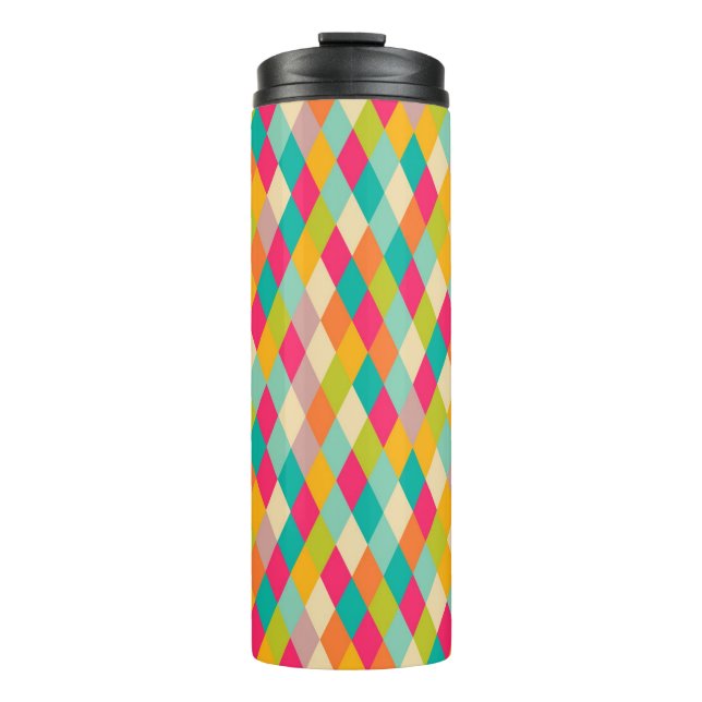 Harlequin vintage pattern thermal tumbler (Front)