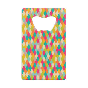 Harlequin vintage pattern wallet bottle opener
