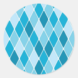 Harlequin winter pattern classic round sticker