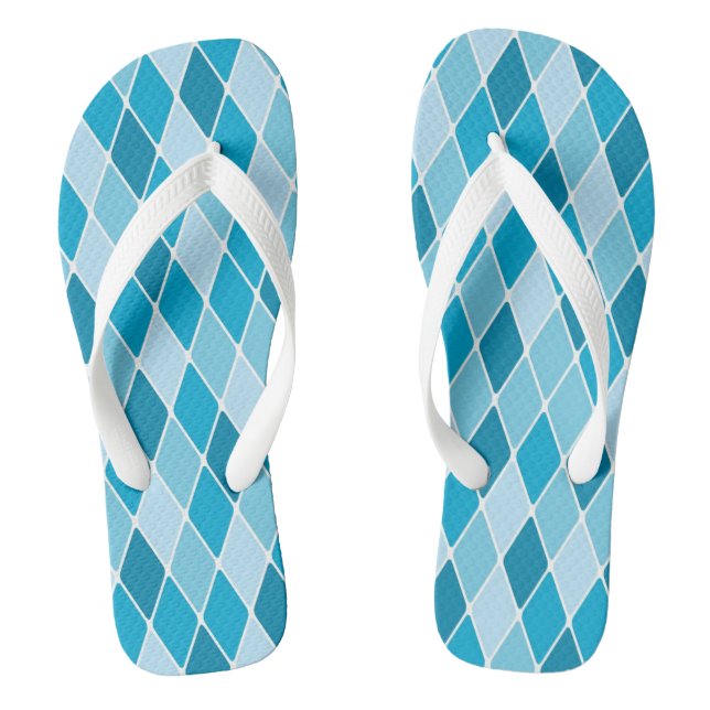 Harlequin winter pattern flip flops (Footbed)