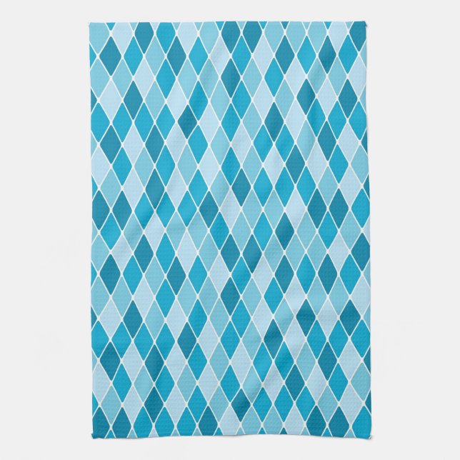 Harlequin winter pattern kitchen towel (Vertical)