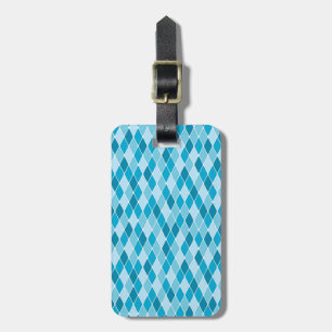 Harlequin winter pattern luggage tag