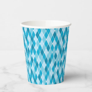 Harlequin winter pattern paper cups