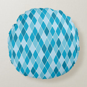 Harlequin winter pattern round pillow