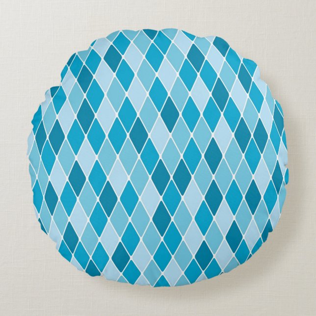Harlequin winter pattern round pillow (Front)