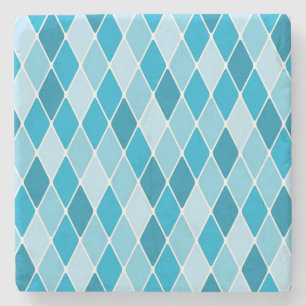 Harlequin winter pattern stone coaster