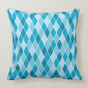 Harlequin winter pattern throw pillow