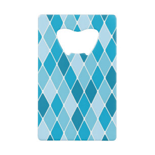 Harlequin winter pattern wallet bottle opener