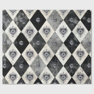 Harlequin with All-Seeing Eyes Wrapping Paper