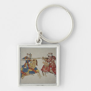 Harley 4205 f.366 Jousting Knights, c.1445 (vellum Keychain
