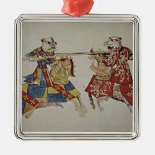 Harley 4205 f.366 Jousting Knights, c.1445 (vellum Metal Ornament