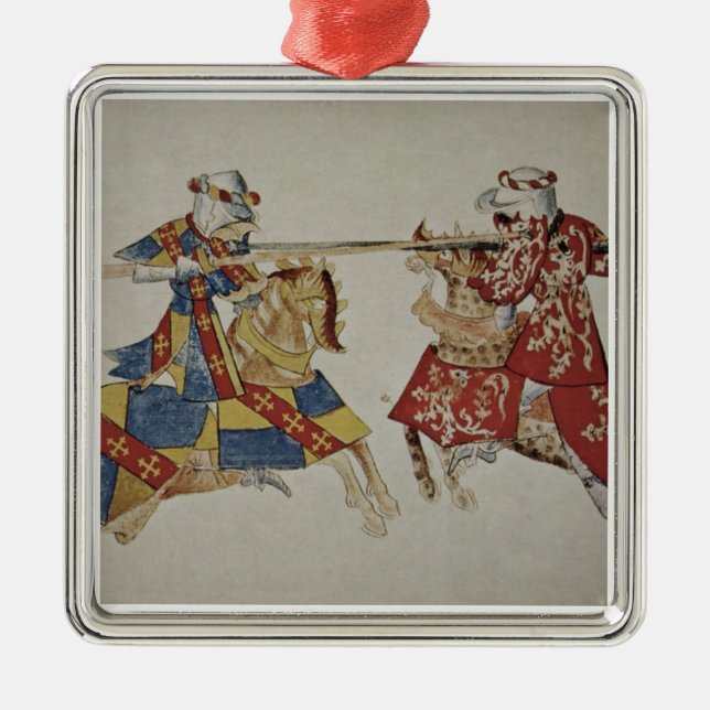 Harley 4205 f.366 Jousting Knights, c.1445 (vellum Metal Ornament (Front)