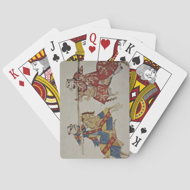 Harley 4205 f.366 Jousting Knights, c.1445 (vellum Playing Cards (Back)