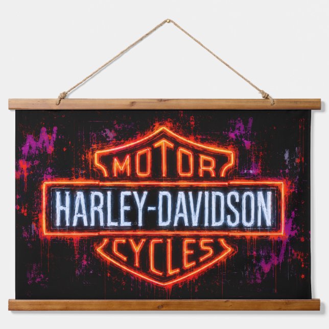 Harley-Davidson Logo Art Hanging Tapestry (Front)