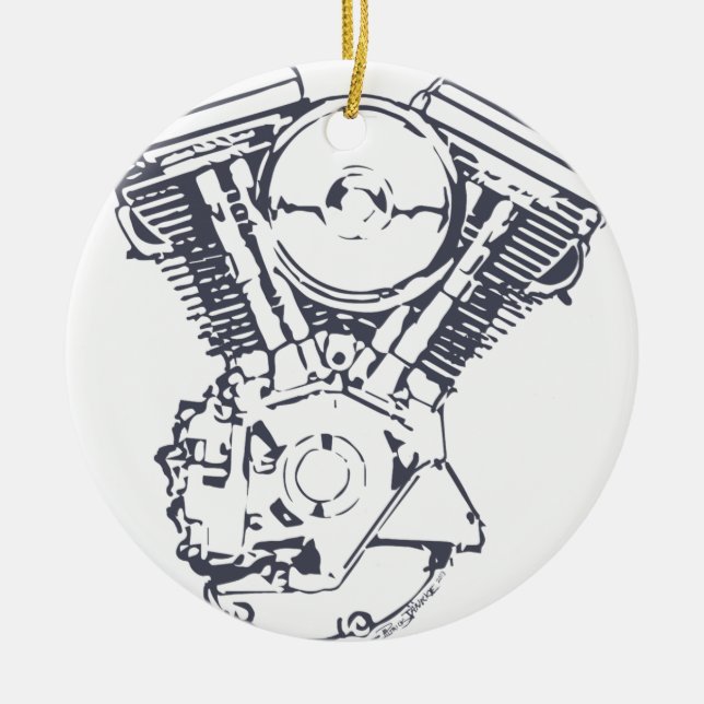 Harley Evolution V-Twin Ceramic Ornament (Front)