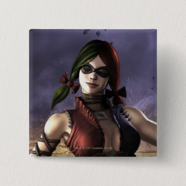 Harley Quinn 2 Inch Square Button (Front)