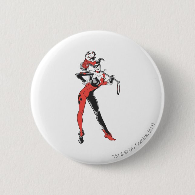 Harley Quinn 4 2 Inch Round Button (Front)