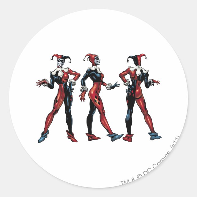 Harley Quinn - All Sides Classic Round Sticker (Front)