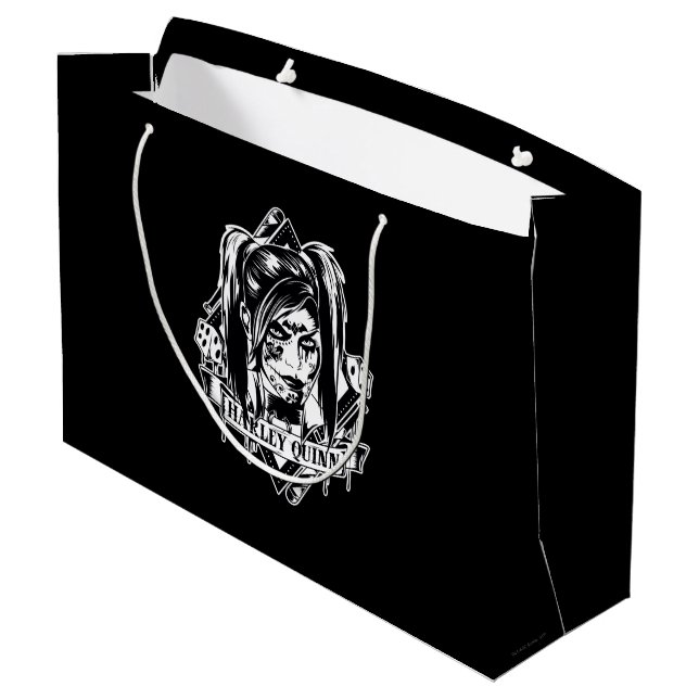 Harley Quinn Badge Large Gift Bag (Back Angled)