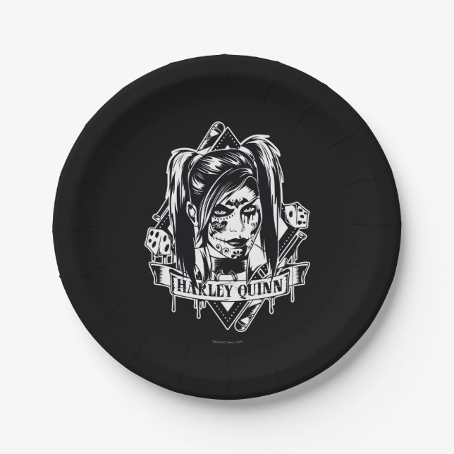 Harley Quinn Badge Paper Plate (Front)