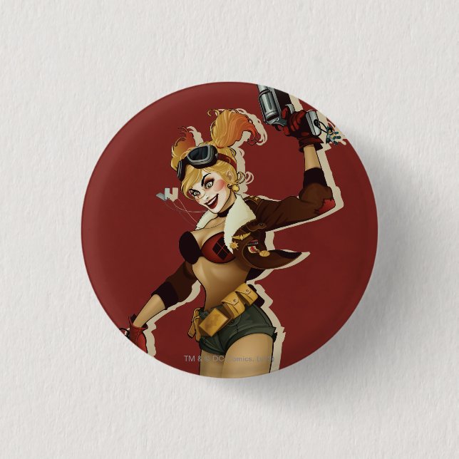 Harley Quinn Bombshells Pinup 1 Inch Round Button (Front)
