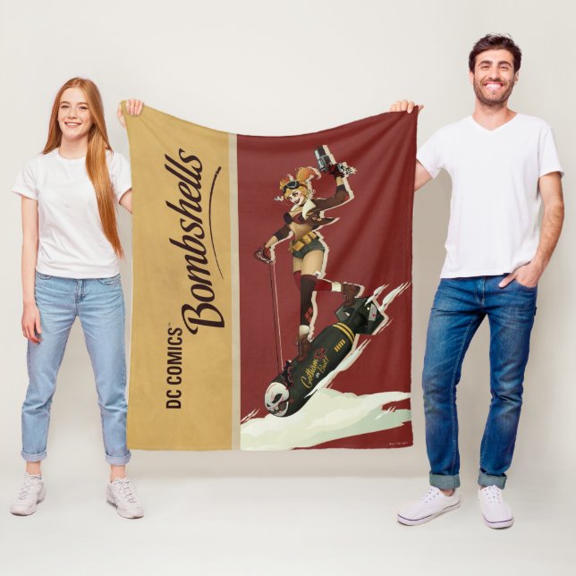 Harley Quinn Bombshells Pinup Fleece Blanket (In Situ)
