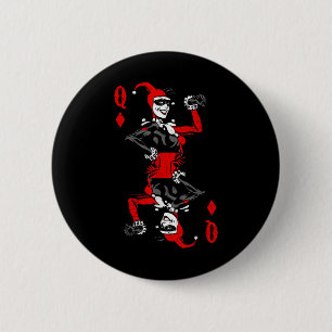 Harley Quinn Of Diamonds T Shirt 2 Inch Round Button