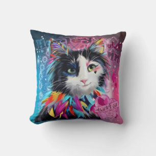 Harley Quinn the Cat Throw Pillow