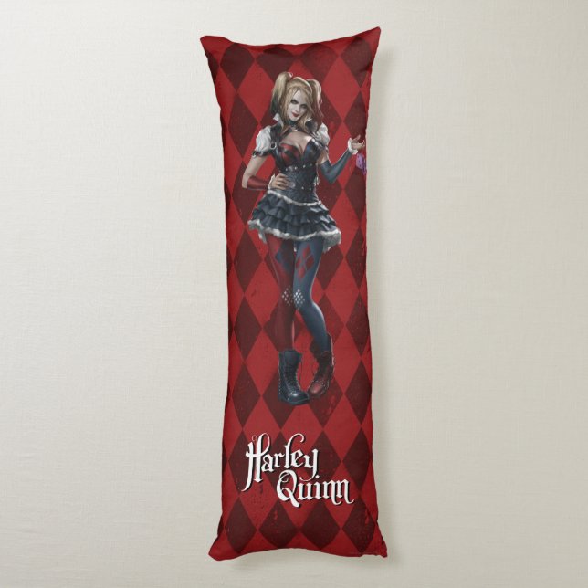 Harley Quinn With Fuzzy Dice Body Pillow (Back (Vertical))