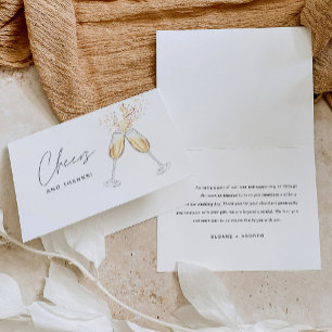 HARLOW Champagne Mariage Carte de remerciements