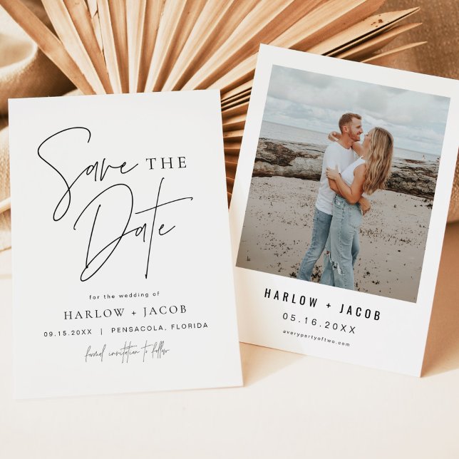 HARLOW Edgy Bold Modern Minimalist Save the Date Invitation (Creator Uploaded)