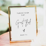 HARLOW Edgy Minimalist Sign Our Guestbook Wedding<br><div class="desc">This wedding "sign our guestbook" sign template features an edgy bohemian font and a modern minimalist design. Easily change the font colours, and background colour to match your event style. The simple black and white colour combination makes it the perfect addition to any event. Use this poster for your wedding...</div>