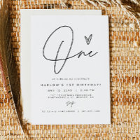 HARLOW Edgy Modern Minimalist ONE 1st Birthday