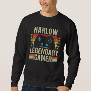 Harlow Gamer Retro Gaming Vintage Game Personalize Sweatshirt