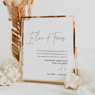 HARLOW In Lieu of Favours Wedding Sign