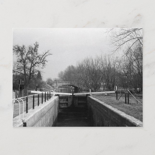 Harlow Mill lock, Essex, UK Postcard (Front)