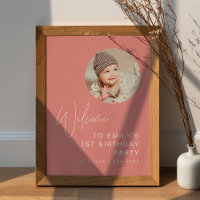 HARLOW Minimalist Birthday Photo Welcome Sign