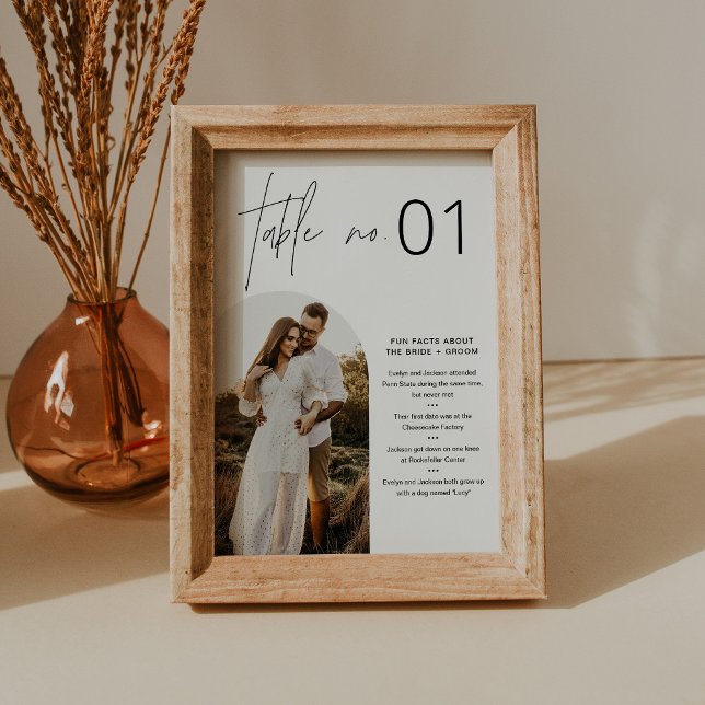 HARLOW Minimalist Table Number with Fun Facts 5x7 (Creator Uploaded)
