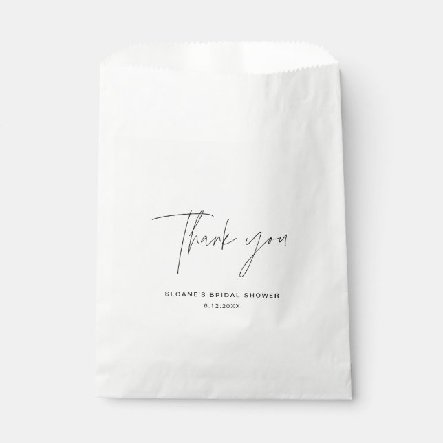HARLOW Minimalist Thank You Bridal Shower Favour Bag (Front)