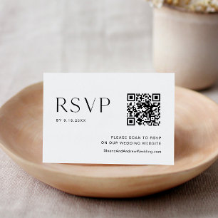 HARLOW Minimalist Wedding QR Code RSVP Card