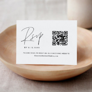 HARLOW Minimaliste Mariage QR Code RSVP
